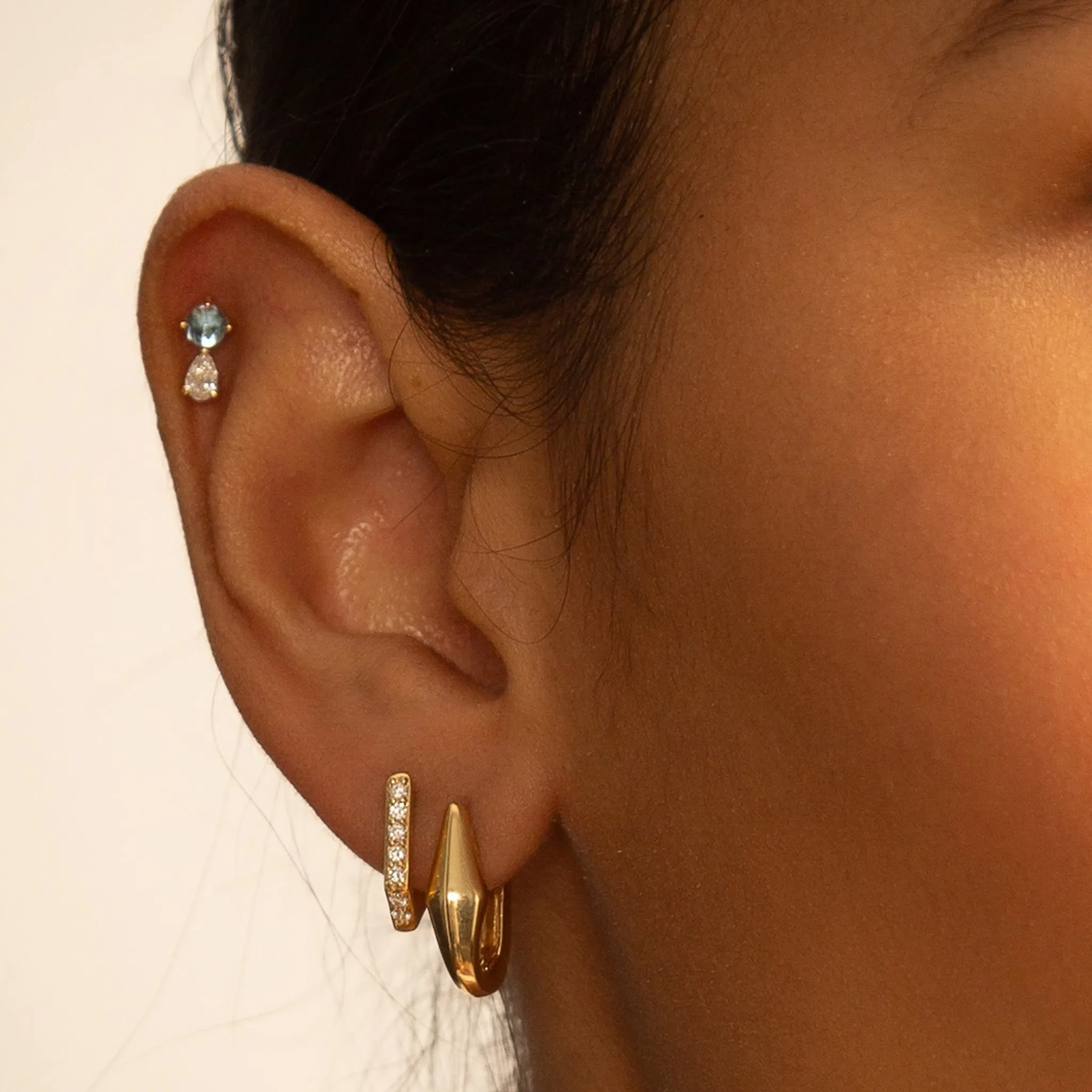 18K Gold "Points North" Earring