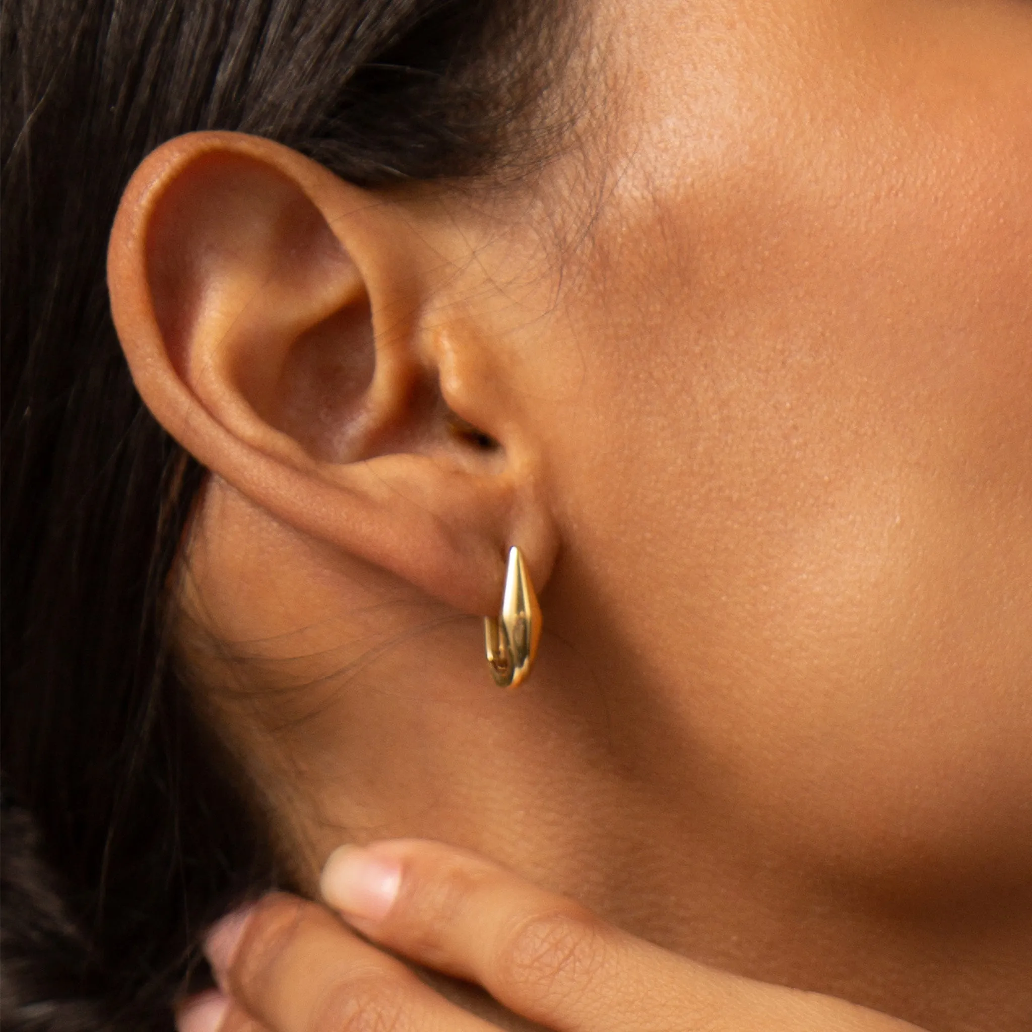 18K Gold "Points North" Earring