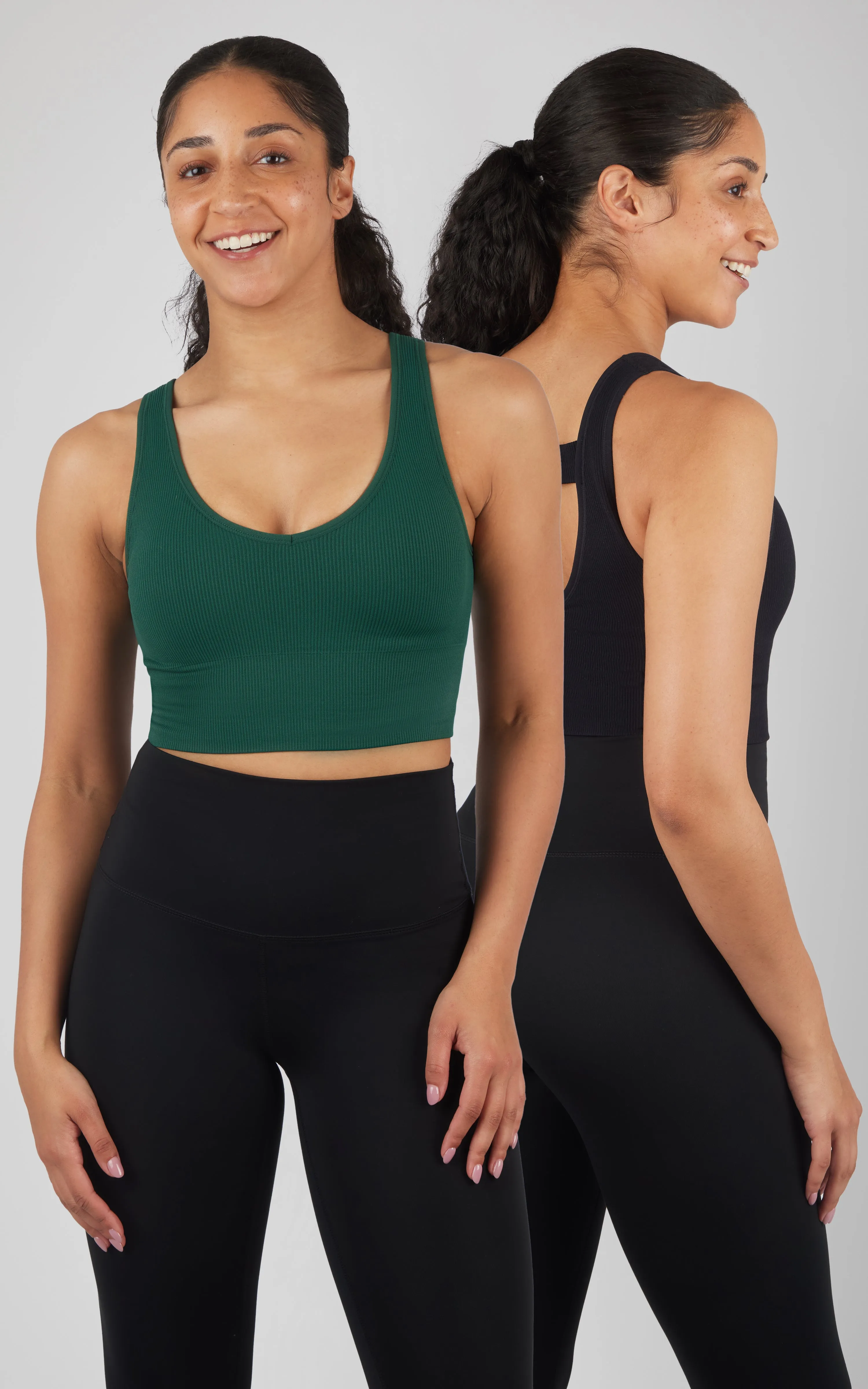 2 PK Ribbed V-Neck Tank
