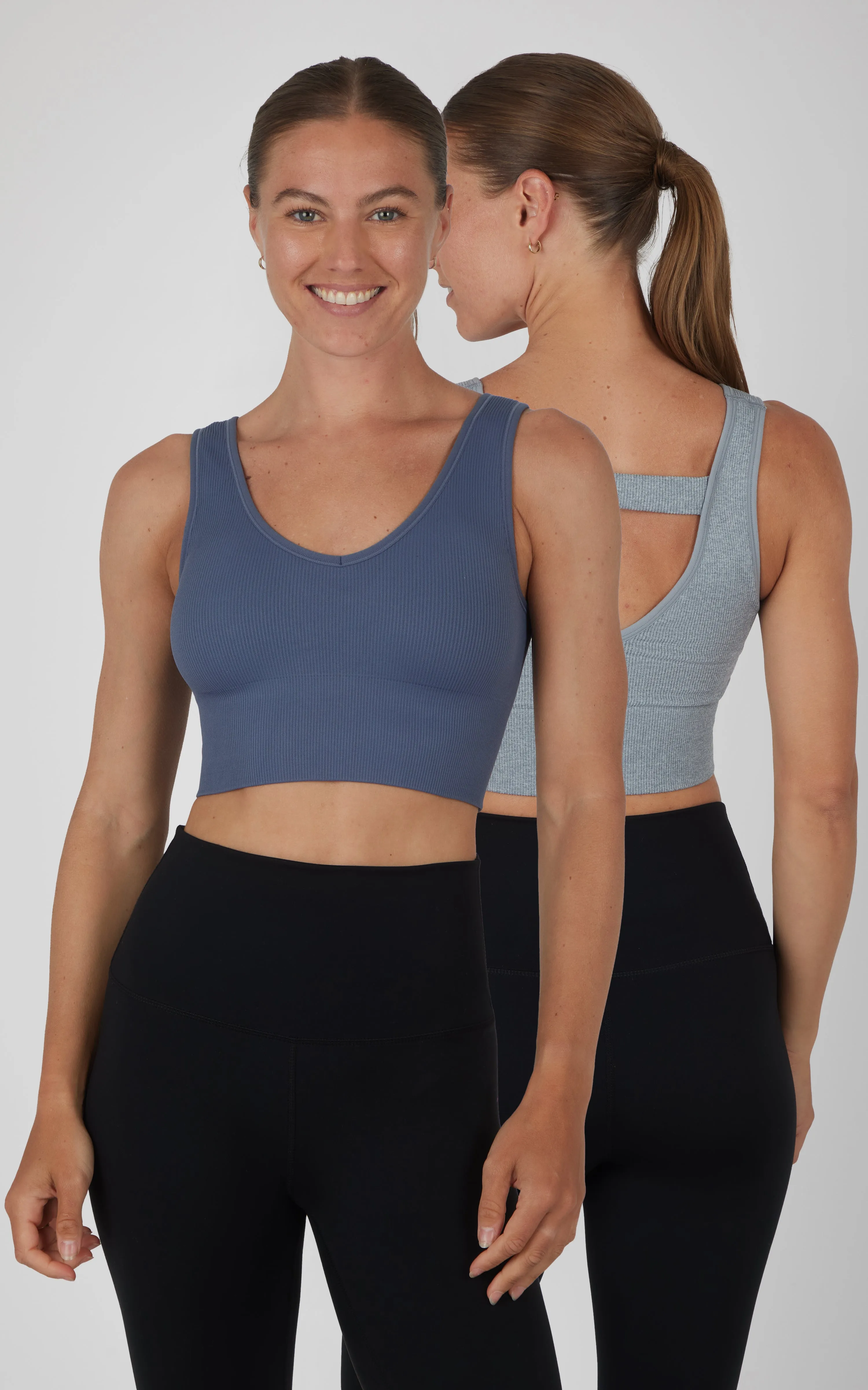 2 PK Ribbed V-Neck Tank