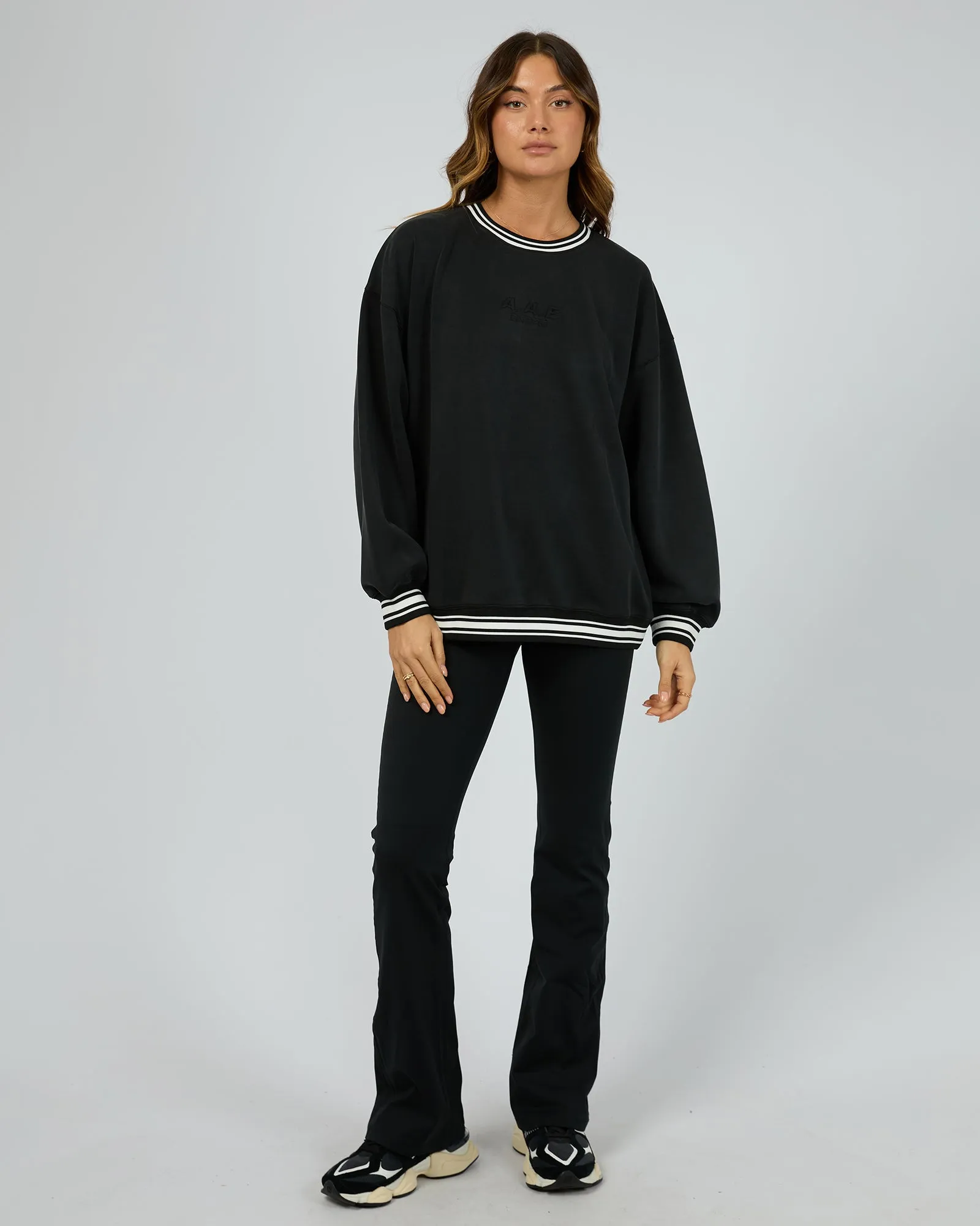 All About Eve Luxe Active College Crew Sweater Black