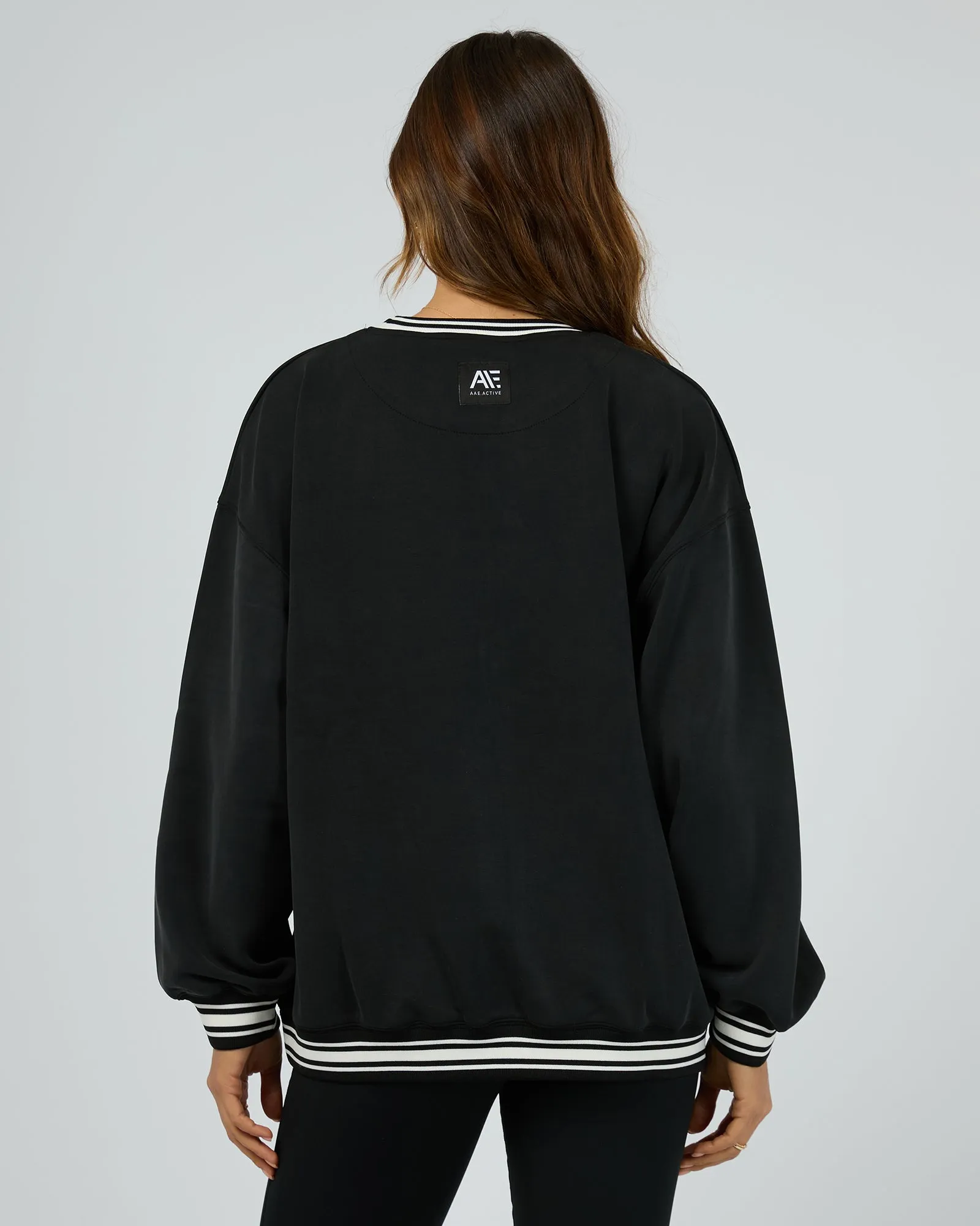 All About Eve Luxe Active College Crew Sweater Black