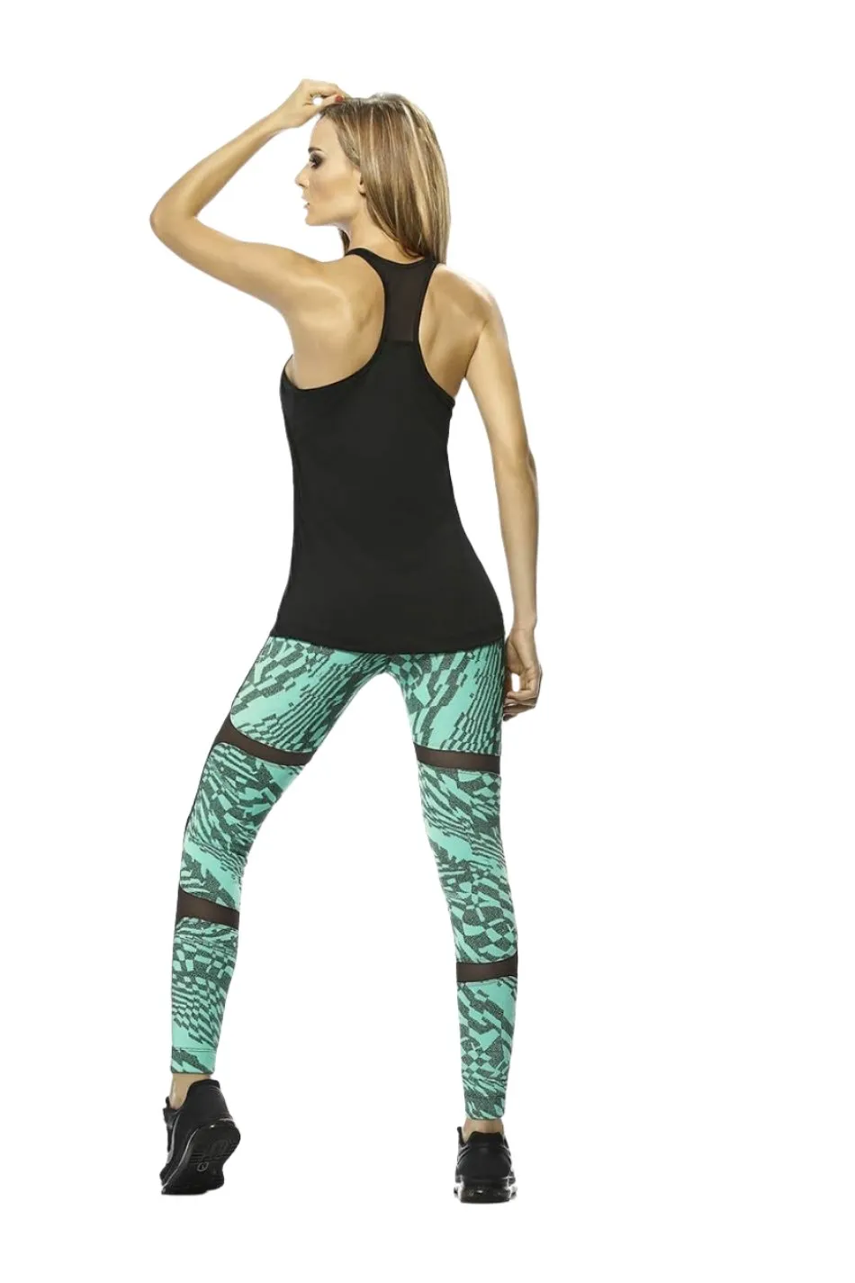 Babalu Style Textured Legging with Mesh Inset 35863 Jade