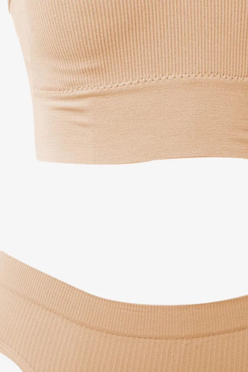 Beige Seamless Lingerie Set