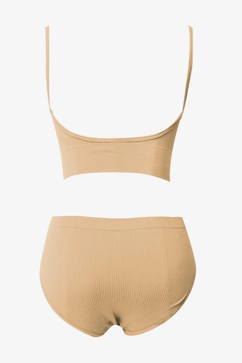 Beige Seamless Lingerie Set