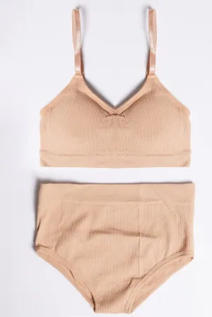 Beige Seamless Lingerie Set