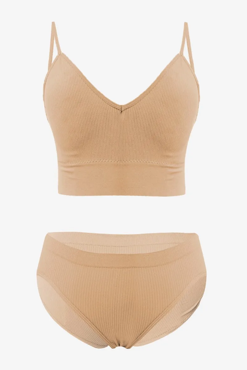 Beige Seamless Lingerie Set