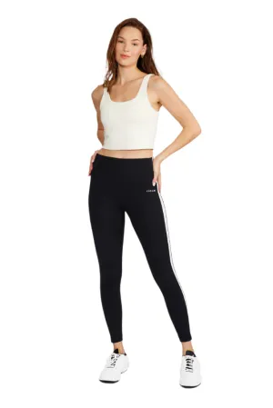 Black 7/8 Hana Side Stripe Leggings