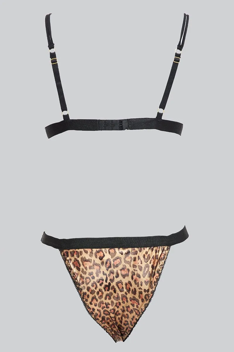 Black Animal Print Animal Print Lingerie Set