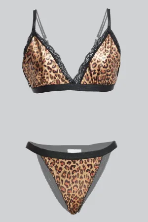 Black Animal Print Animal Print Lingerie Set