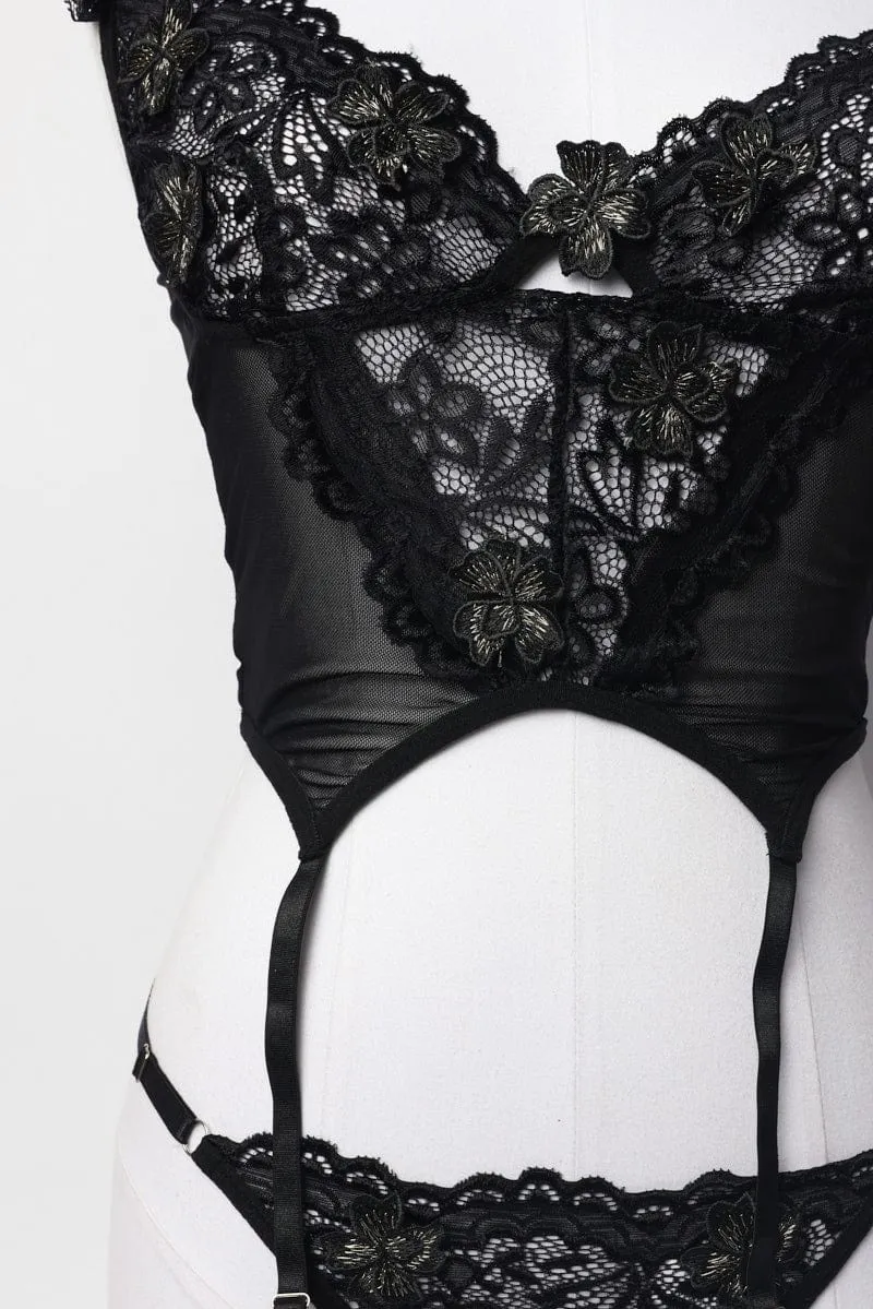 Black Lace Lingerie Set