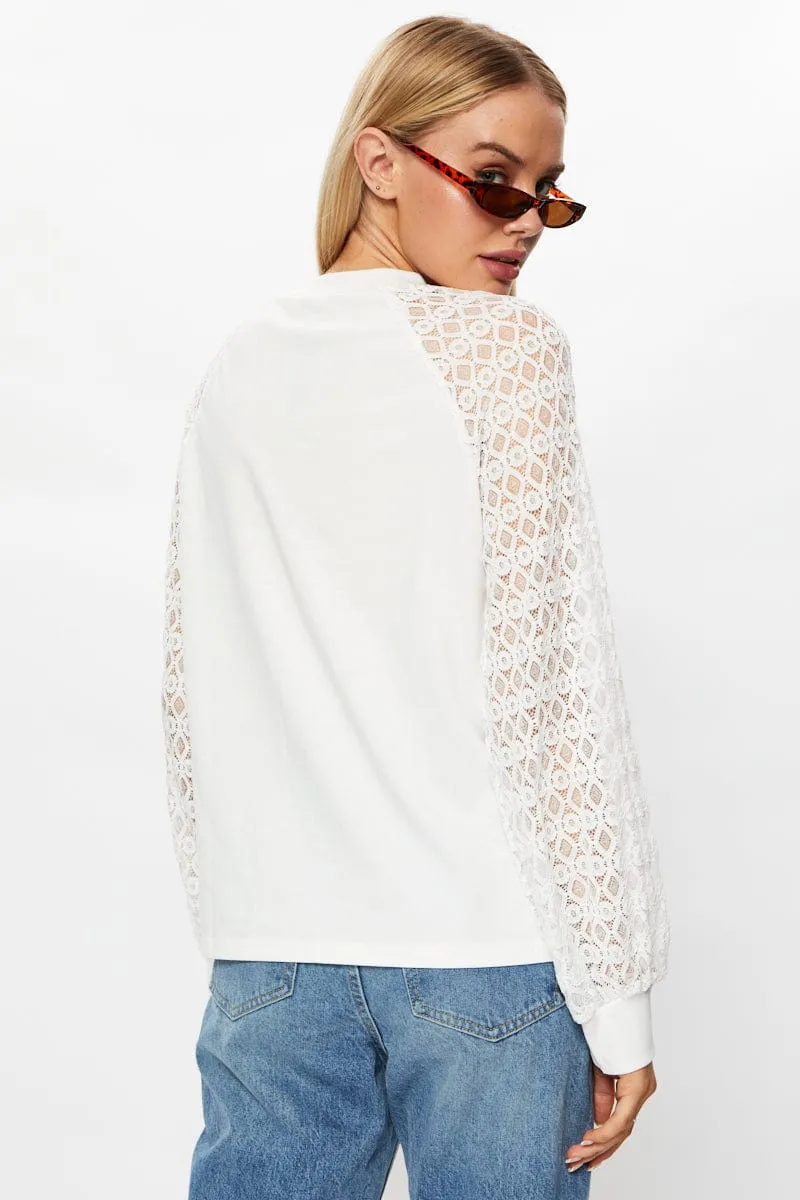 Black Lace Sleeve Top