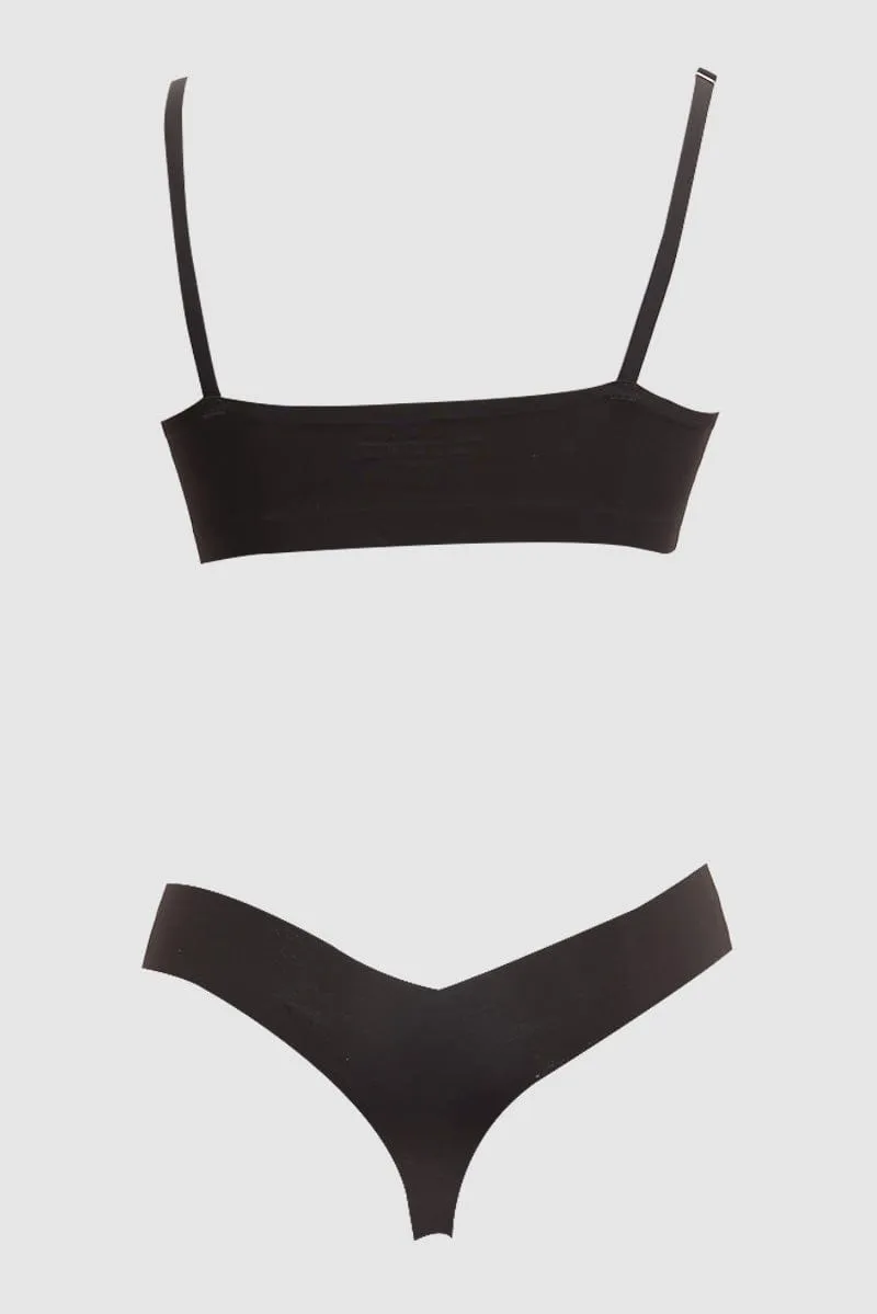 Black No Wired Lingerie Set