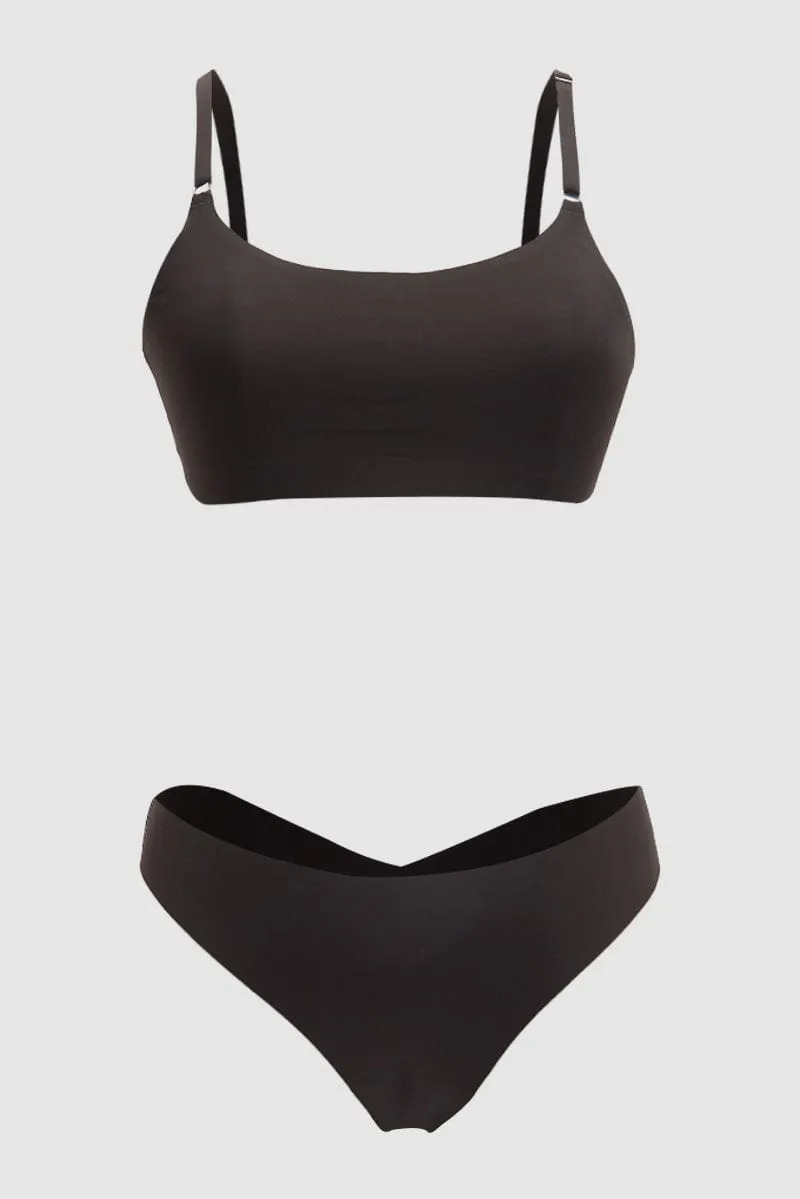Black No Wired Lingerie Set