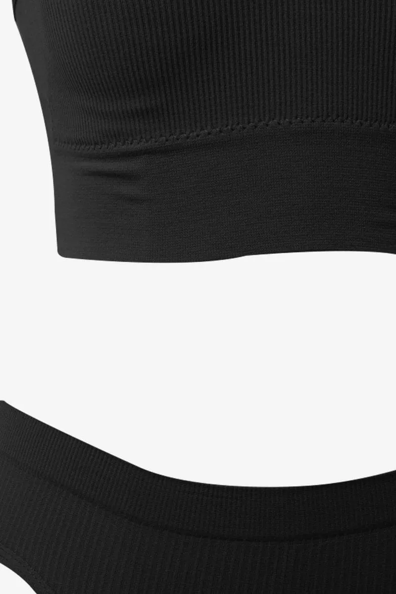 Black Seamless Lingerie Set