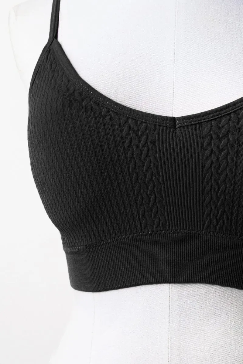 Black Seamless Lingerie Set