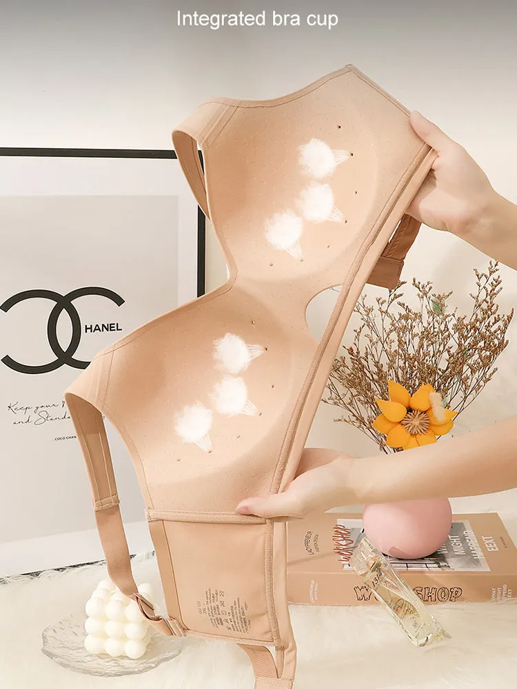 Breathable Hollow-Cup Smooth U-Back Bra with Wide Straps