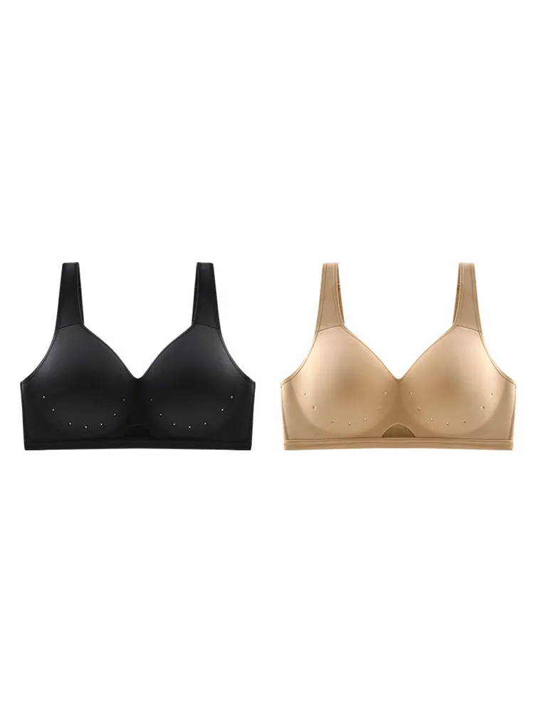 Breathable Hollow-Cup Smooth U-Back Bra with Wide Straps