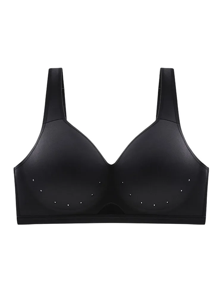 Breathable Hollow-Cup Smooth U-Back Bra with Wide Straps