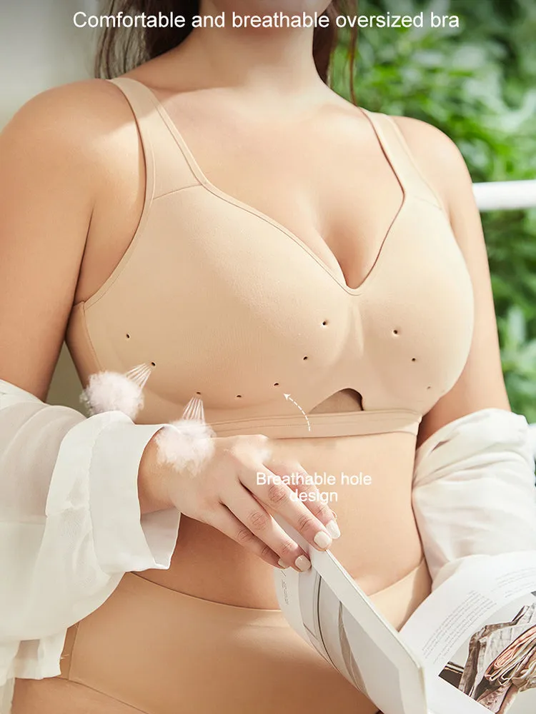 Breathable Hollow-Cup Smooth U-Back Bra with Wide Straps