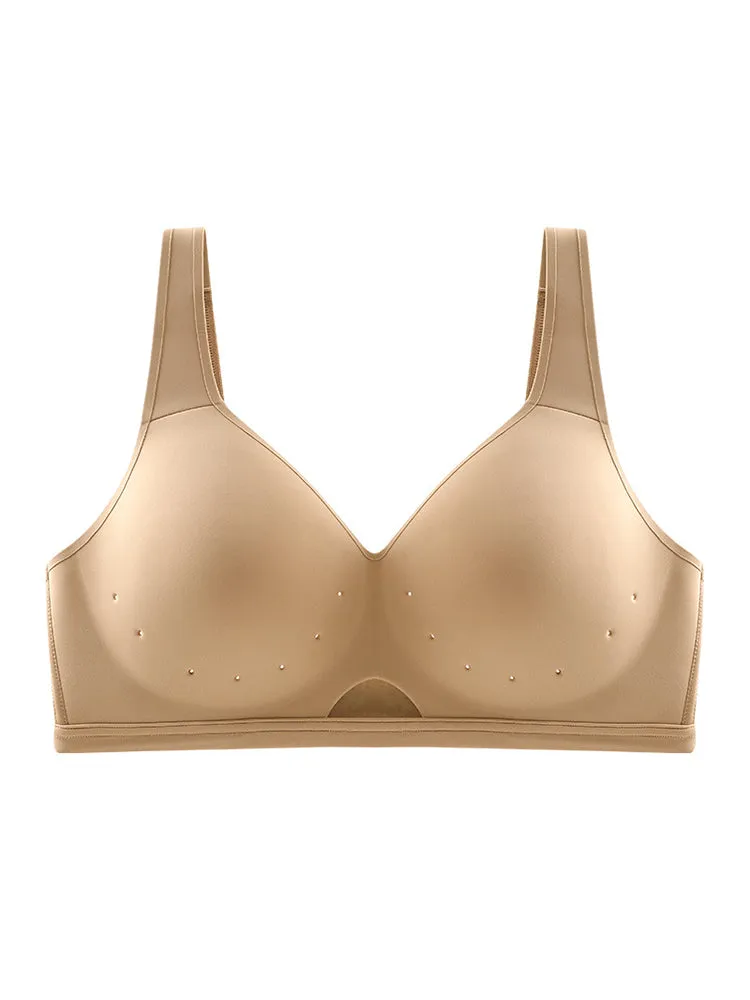 Breathable Hollow-Cup Smooth U-Back Bra with Wide Straps
