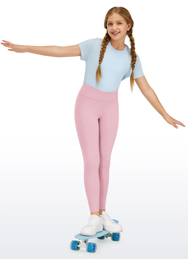 Butterluxe Girls Active Leggings - V Cross Waist