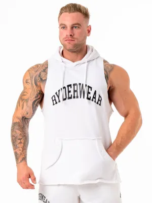 Collegiate Sleeveless Hoodie - White