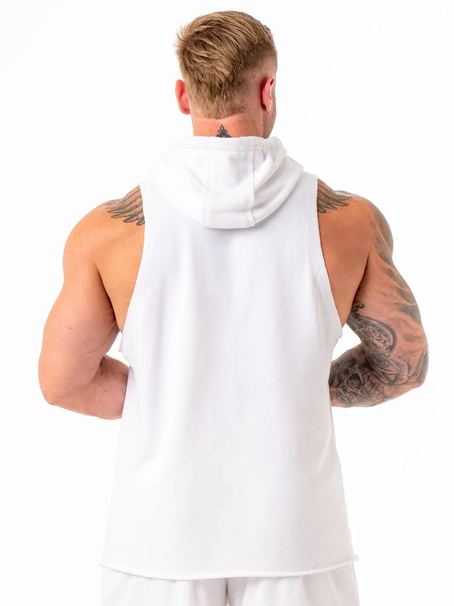 Collegiate Sleeveless Hoodie - White
