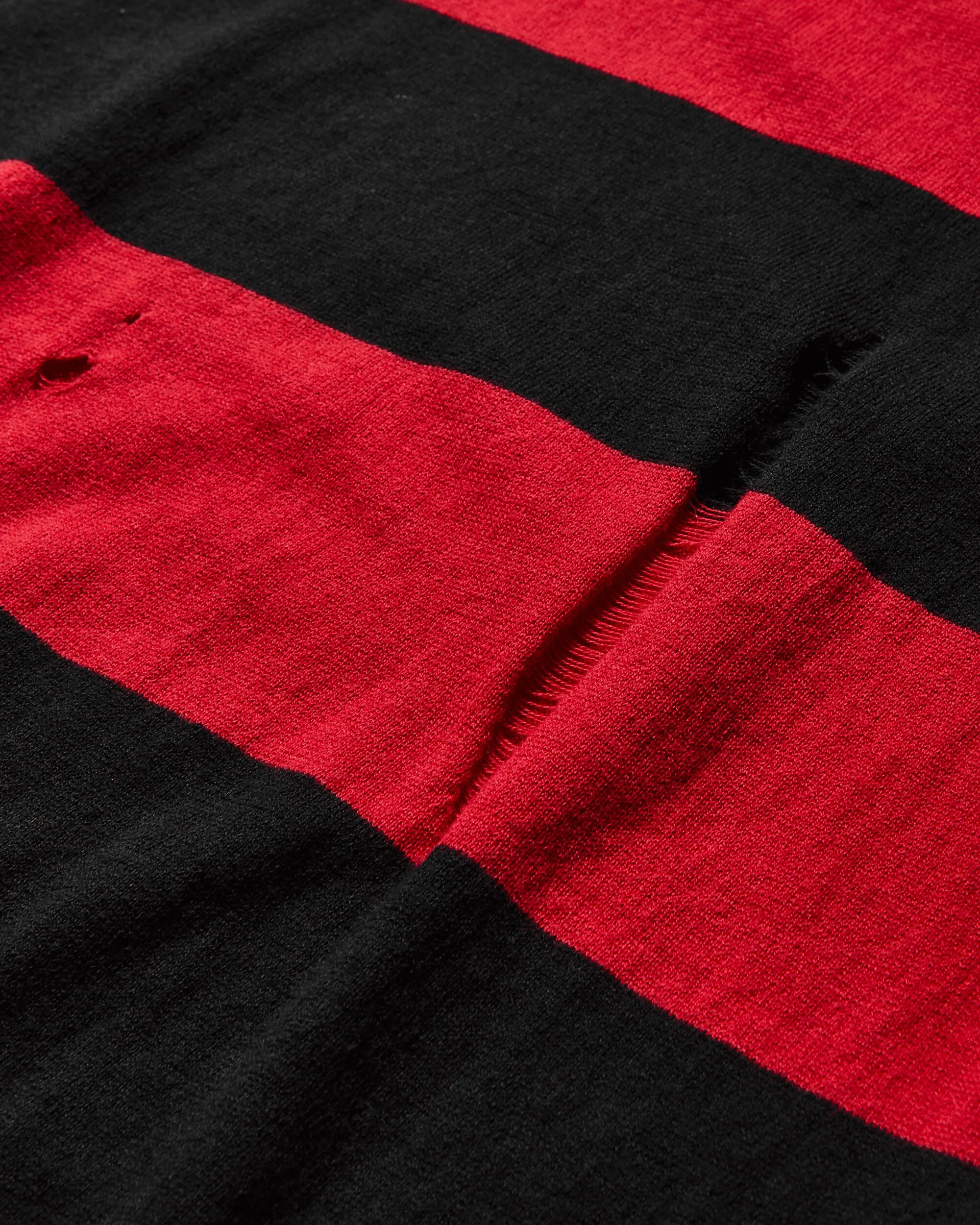Damaged Stripe Jumper Black / Red