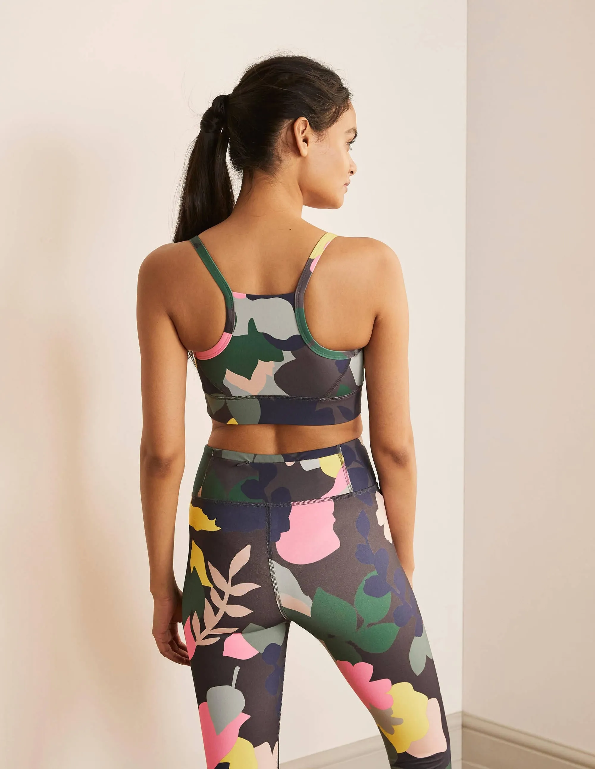 Jessica Active Bra-Asphalt, Pressed Bloom