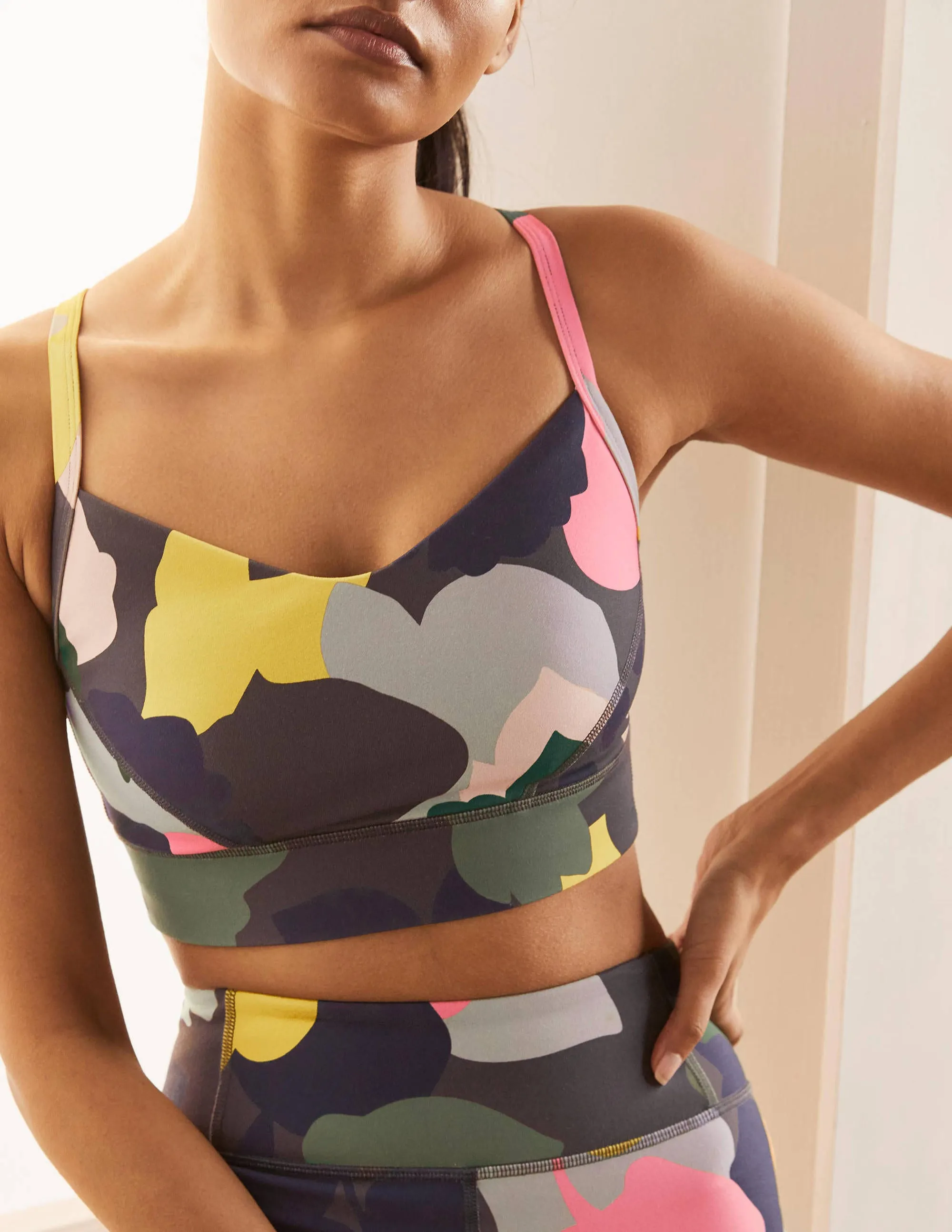 Jessica Active Bra-Asphalt, Pressed Bloom