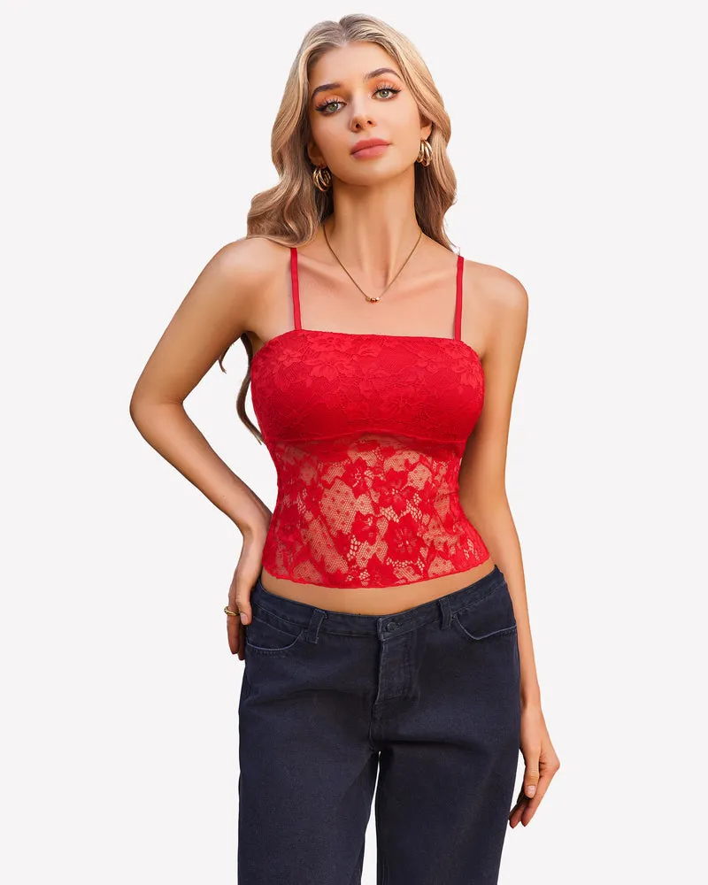 Lace Tops Going Out Cami Y2K Top