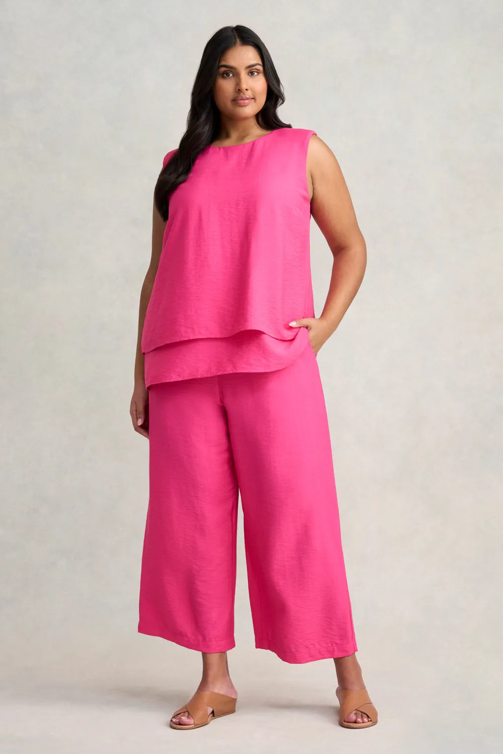 Layered Camisole - Fiery Rose