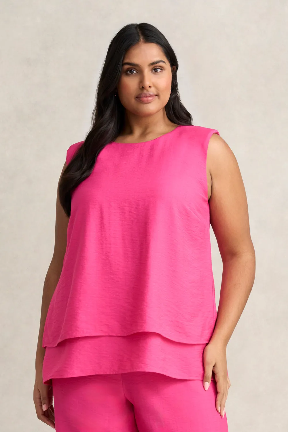 Layered Camisole - Fiery Rose