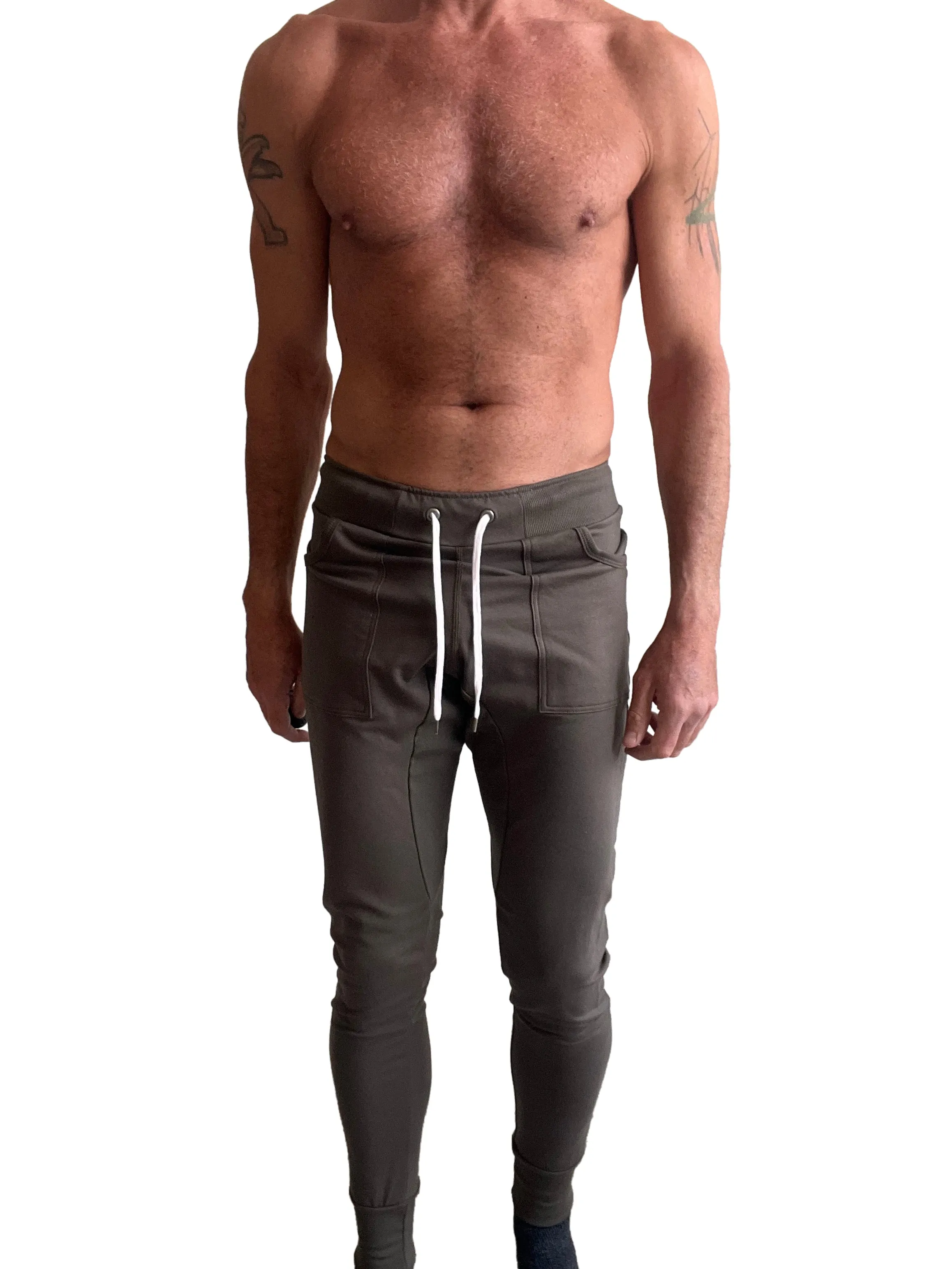 Long Cuffed Jogger & Yoga Sweat Pants (Army Green)