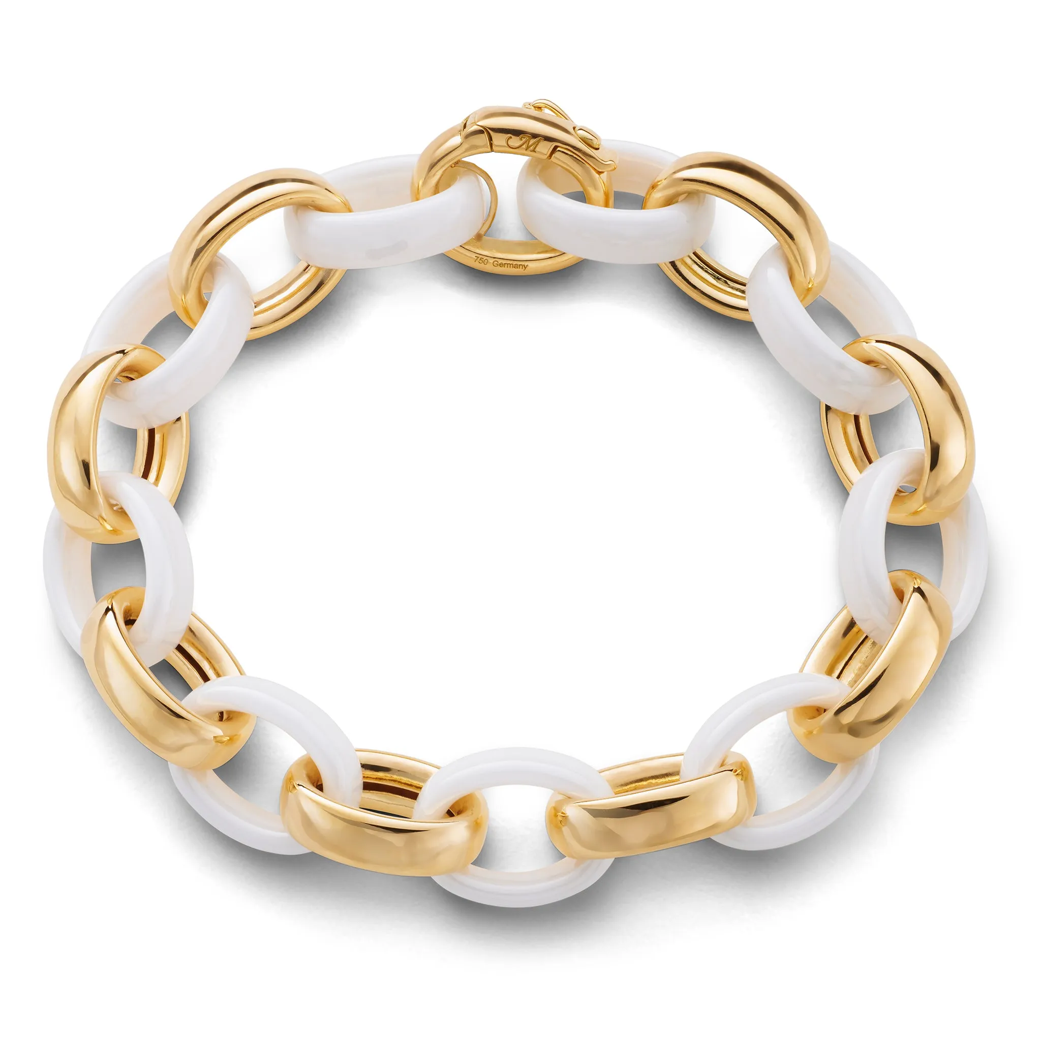 Marilyn White Ceramic Link Bracelet