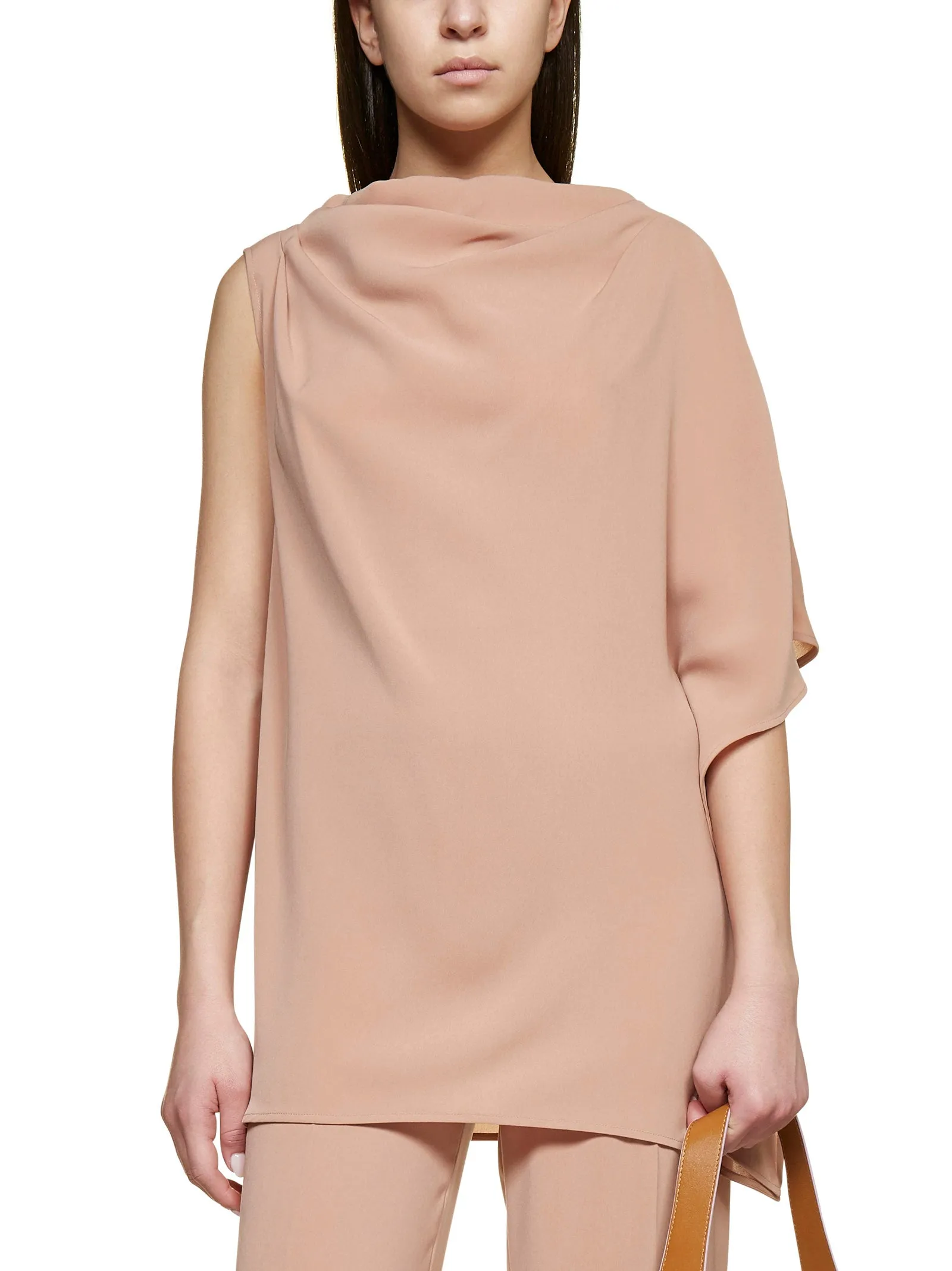 Max Mara Studio Draped One Shoulder Blouse