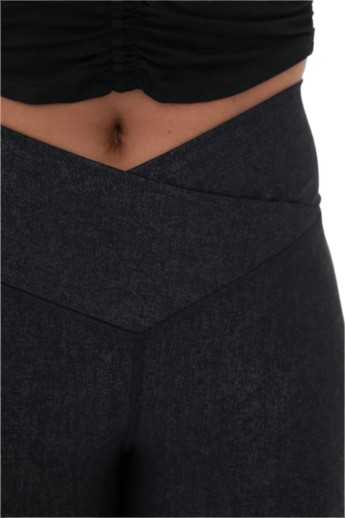 Mono B Leather Look Crossover Flared Legging BP641