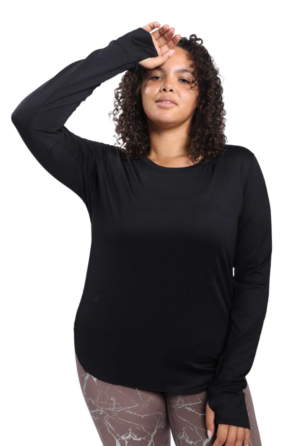Mono B Meshy Back Long Sleeve Top AT-A0761 and Plus