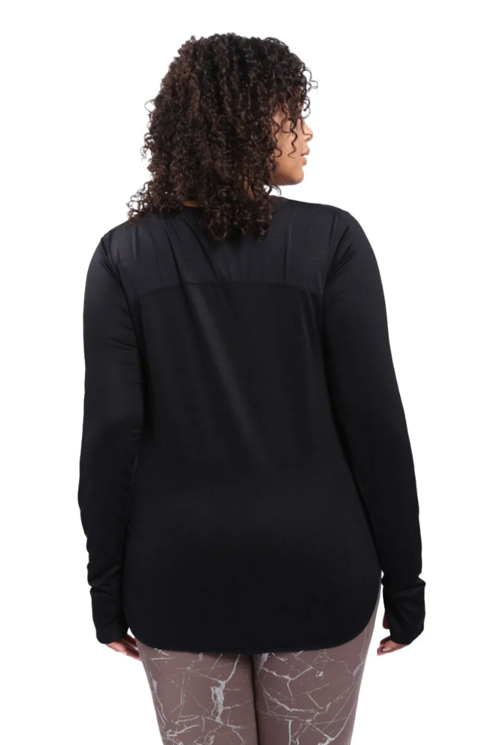 Mono B Meshy Back Long Sleeve Top AT-A0761 and Plus