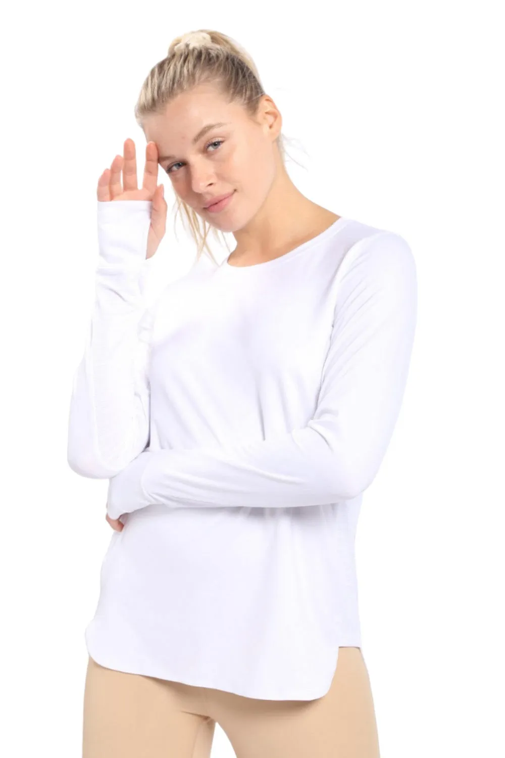 Mono B Meshy Back Long Sleeve Top AT-A0761 and Plus
