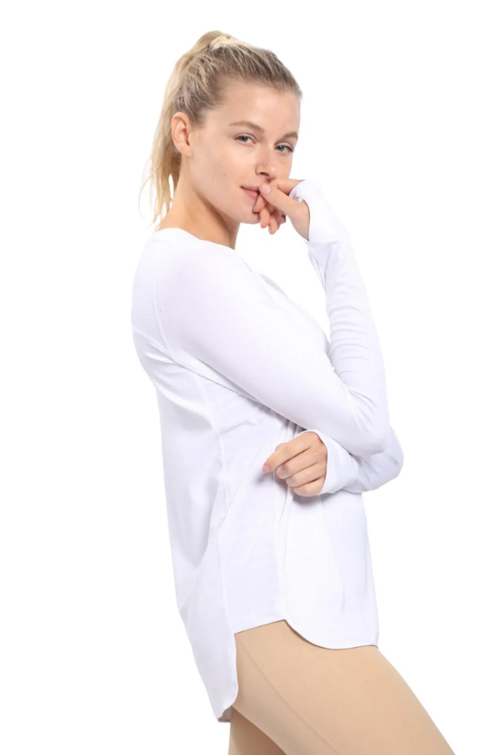 Mono B Meshy Back Long Sleeve Top AT-A0761 and Plus