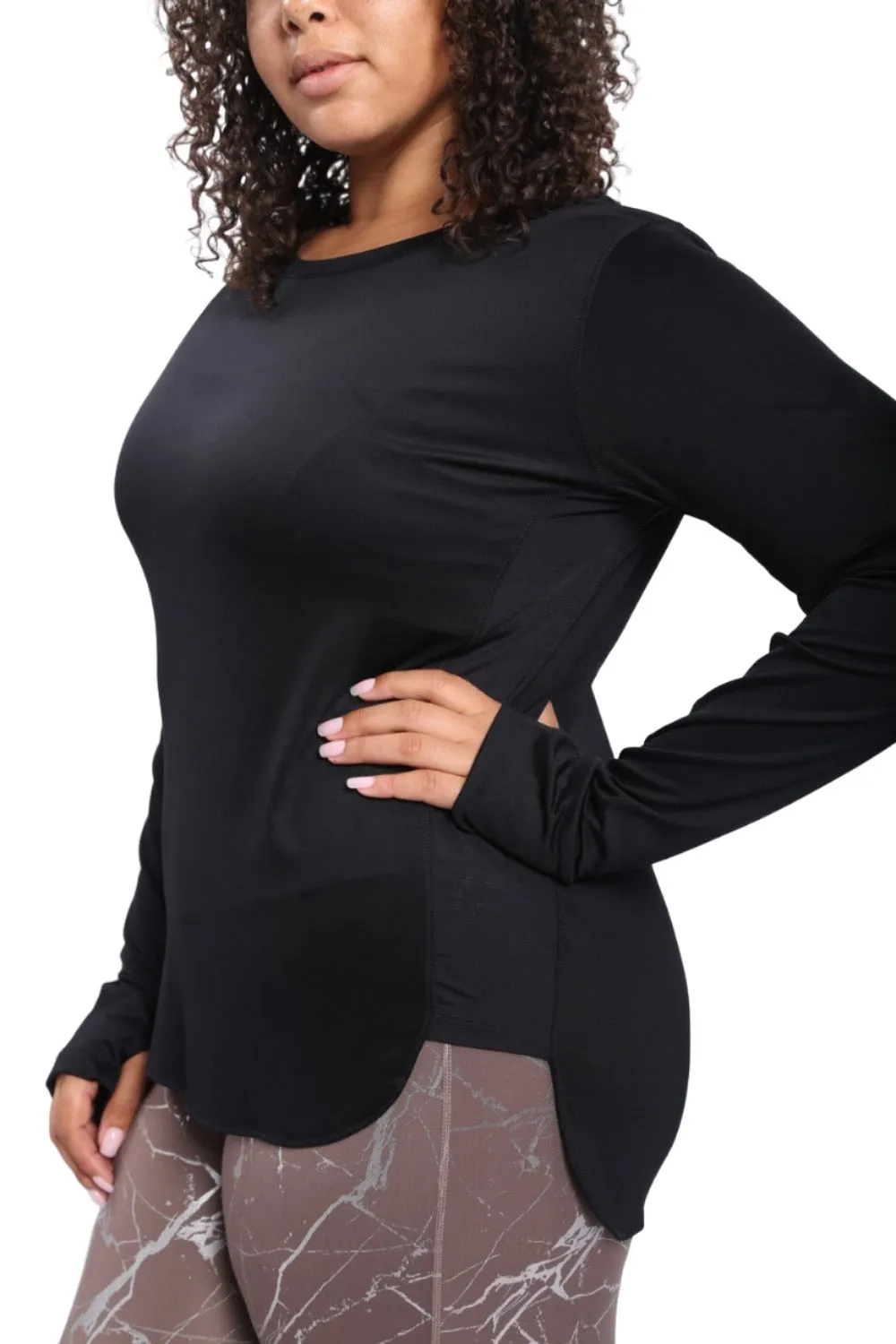 Mono B Meshy Back Long Sleeve Top AT-A0761 and Plus