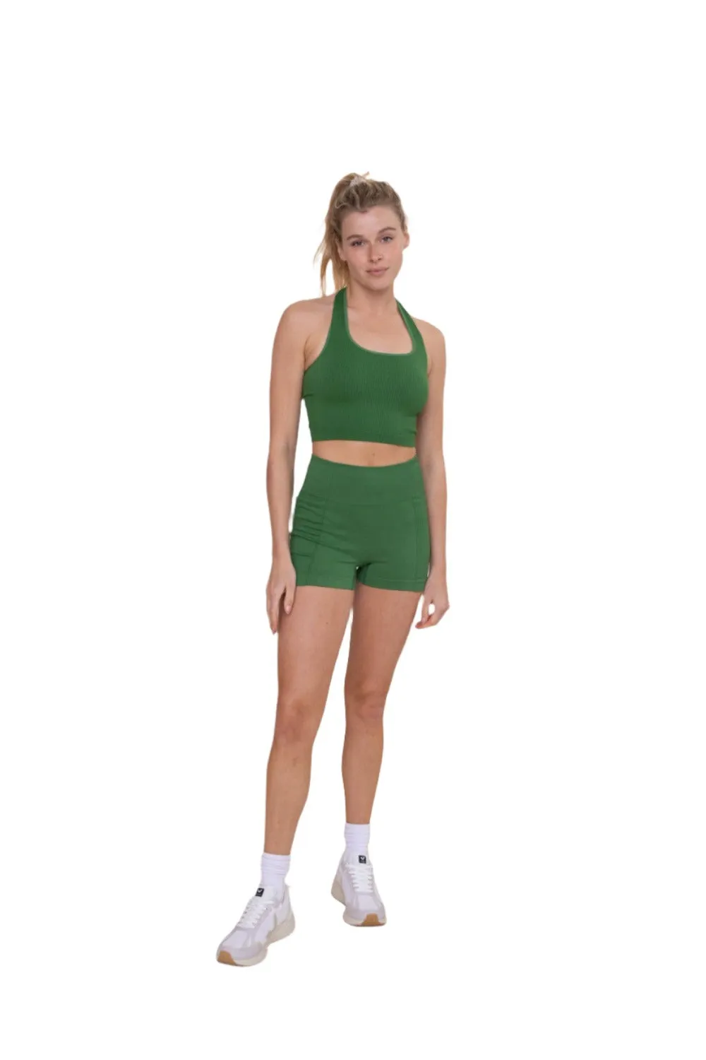 Mono B Seamless Halter Rib Top AT-B0589