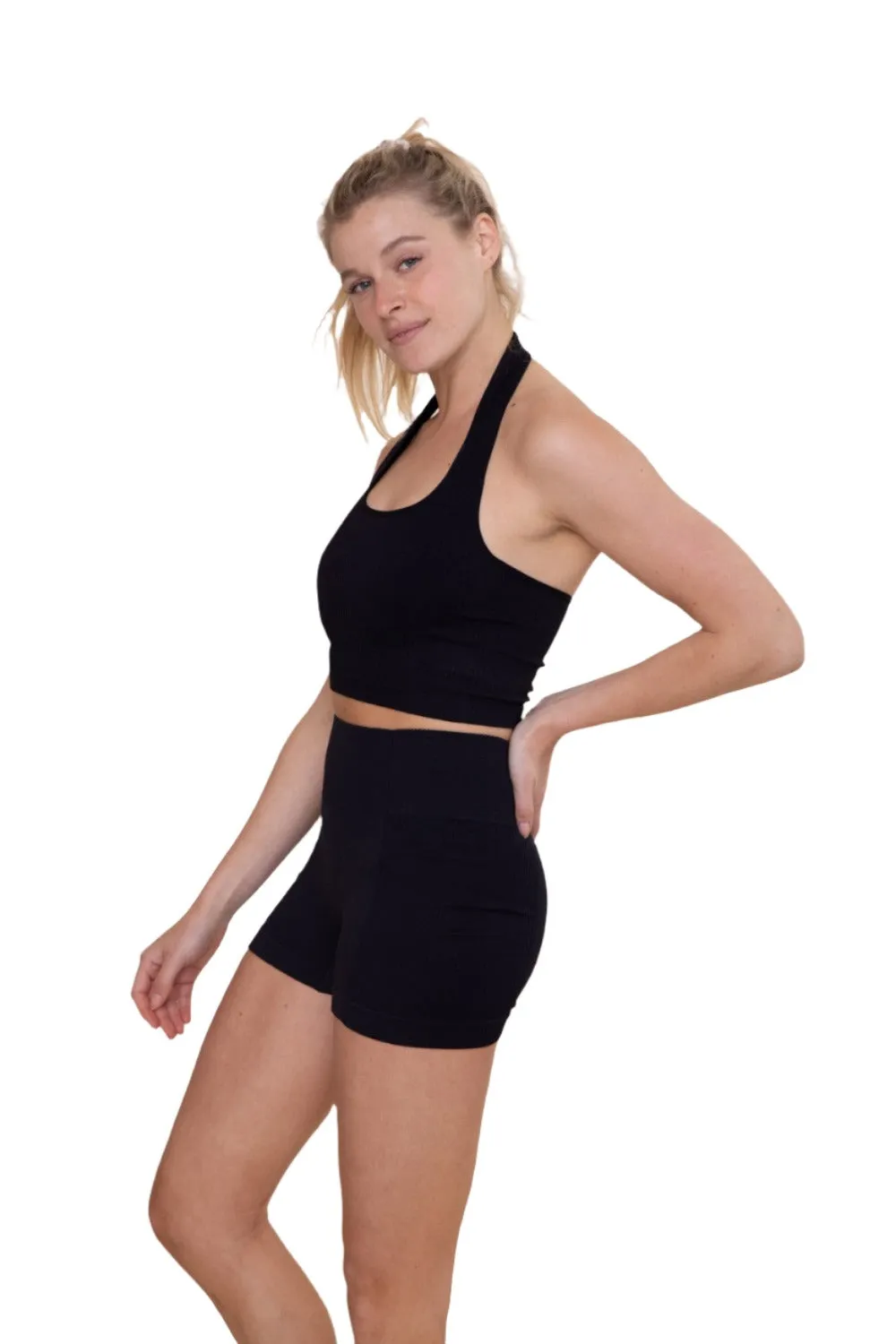 Mono B Seamless Halter Rib Top AT-B0589