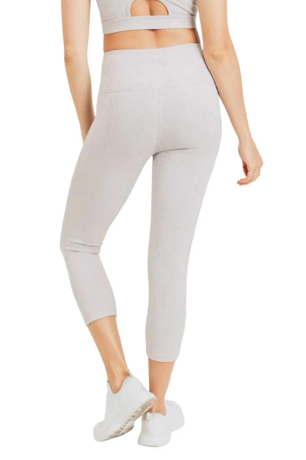 Mono B Textured Snake Jacquard  High Waist Capri APH8037