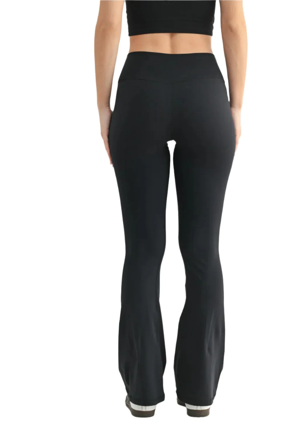 Mono B Venice Scrunch Front High Waist Flared Legging BP645