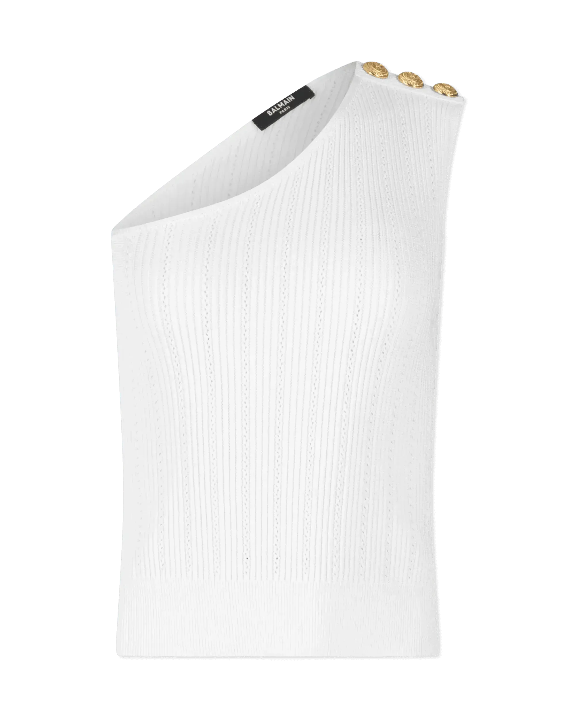 One-Shoulder 3 Button Knit Top