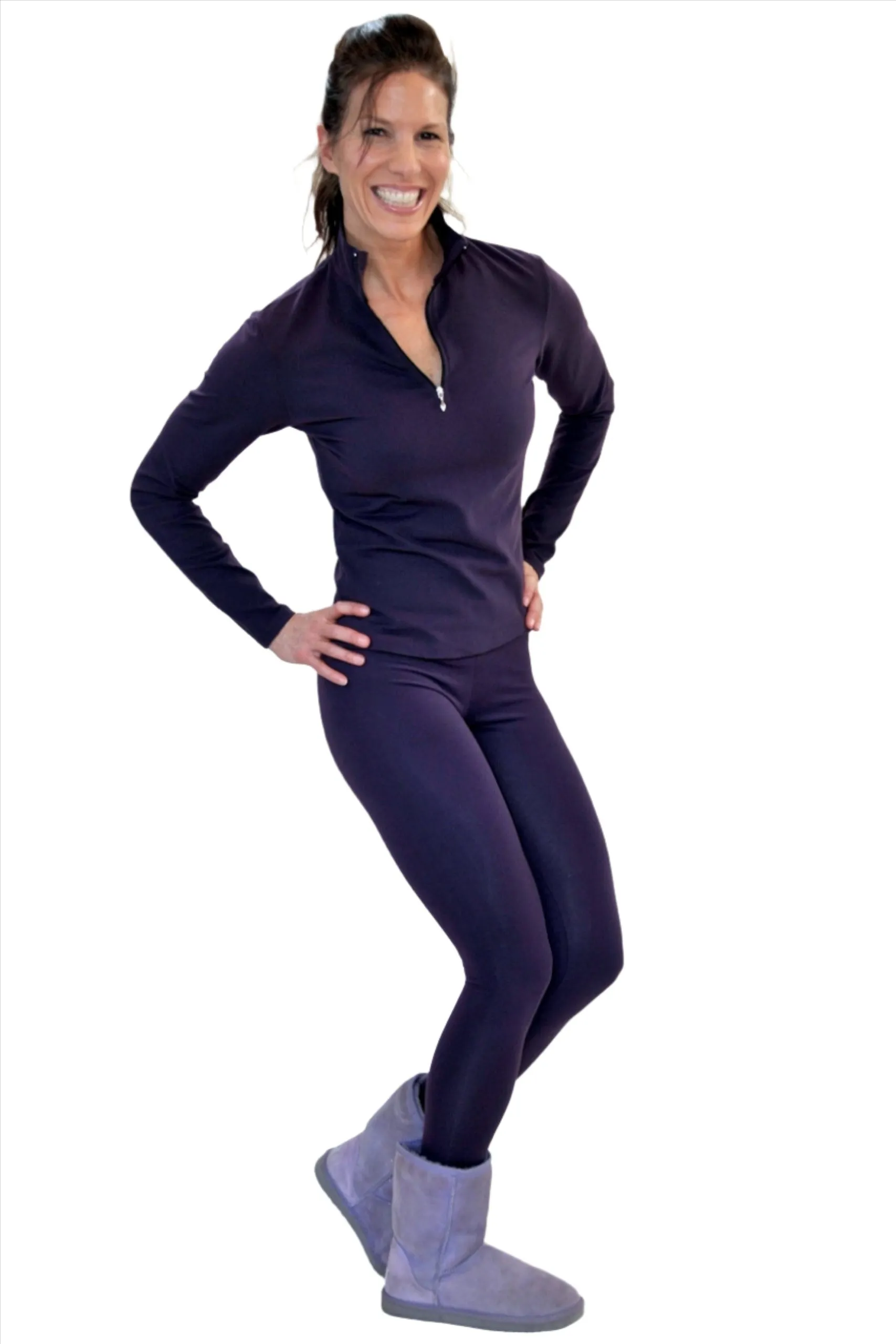 One Step Ahead Brushed Supplex Half Zip Long Sleeve 20163