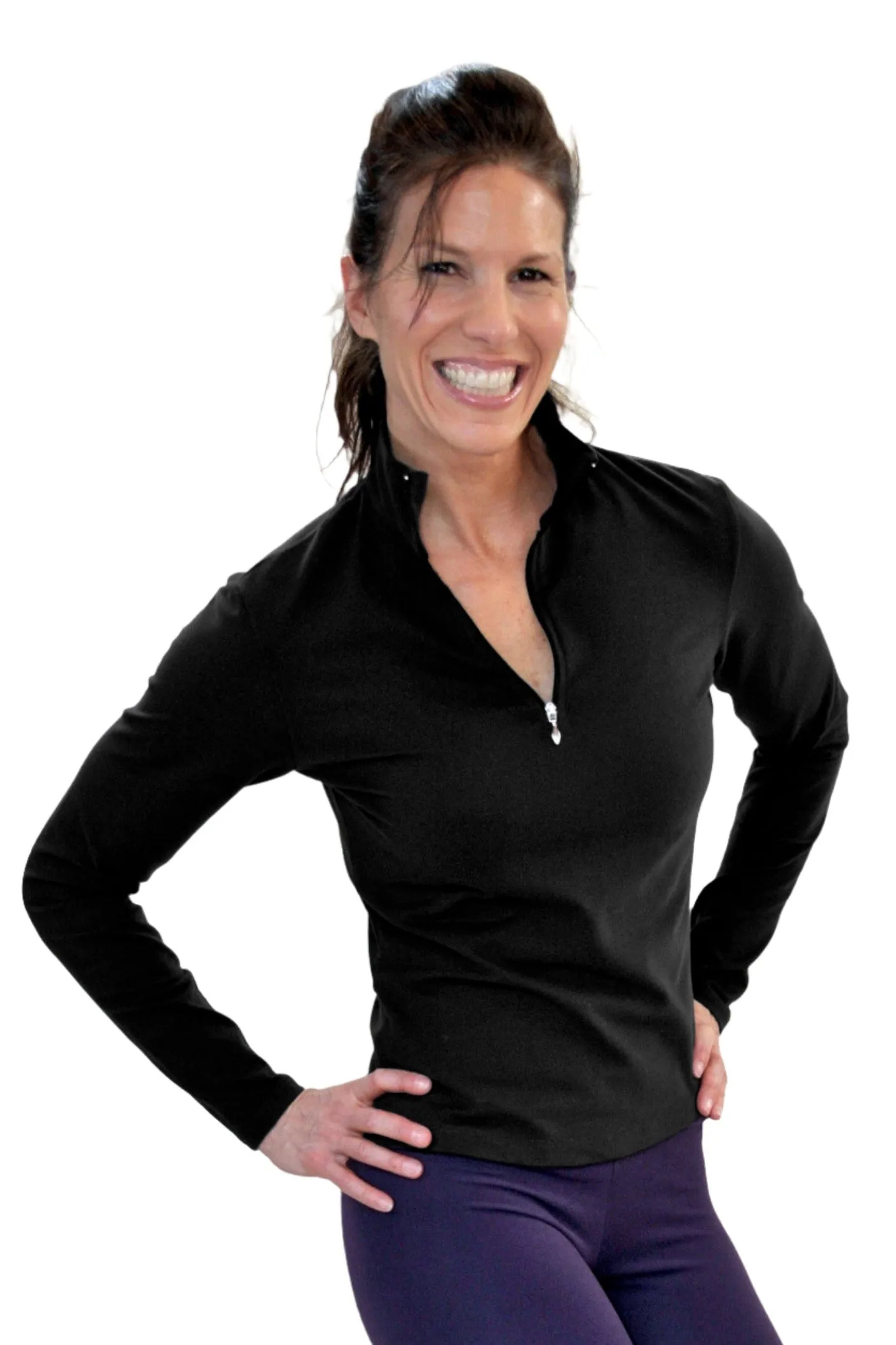 One Step Ahead Brushed Supplex Half Zip Long Sleeve 20163